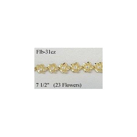14k Gold Original Plumeria Hawaiian Bracelet 9.6g
